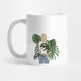 Girl With Monstera Plants Mug